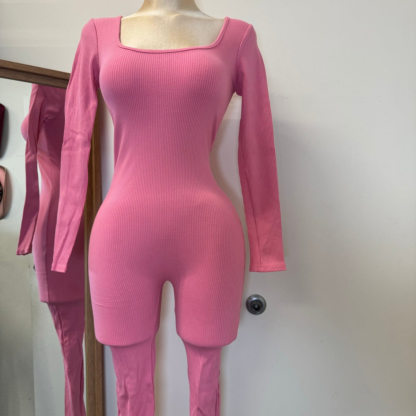 Azary Long Sleeve Jumpsuit-Baby Pink