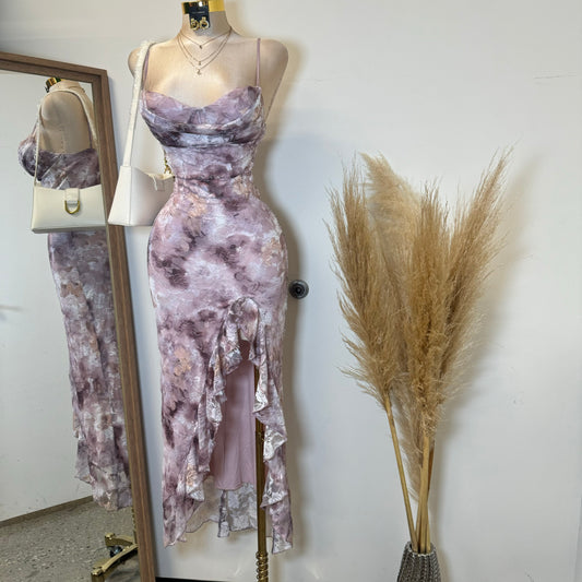 Mismaloya Lace Dress-Multi Pink