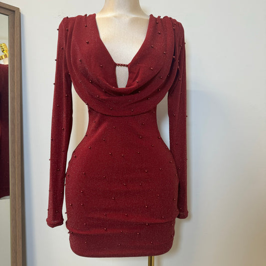 Cherry Lady Dress-Burgundy