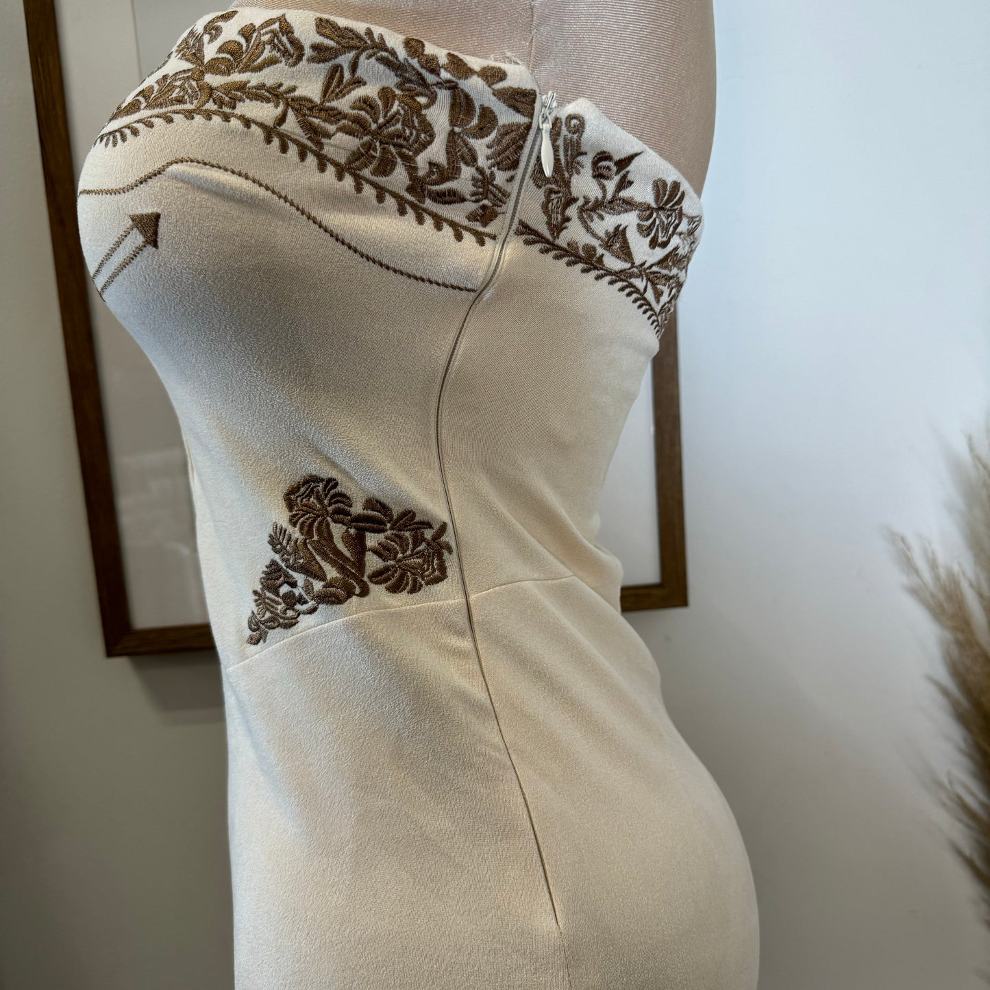 La Bota Suede Dress-Cream