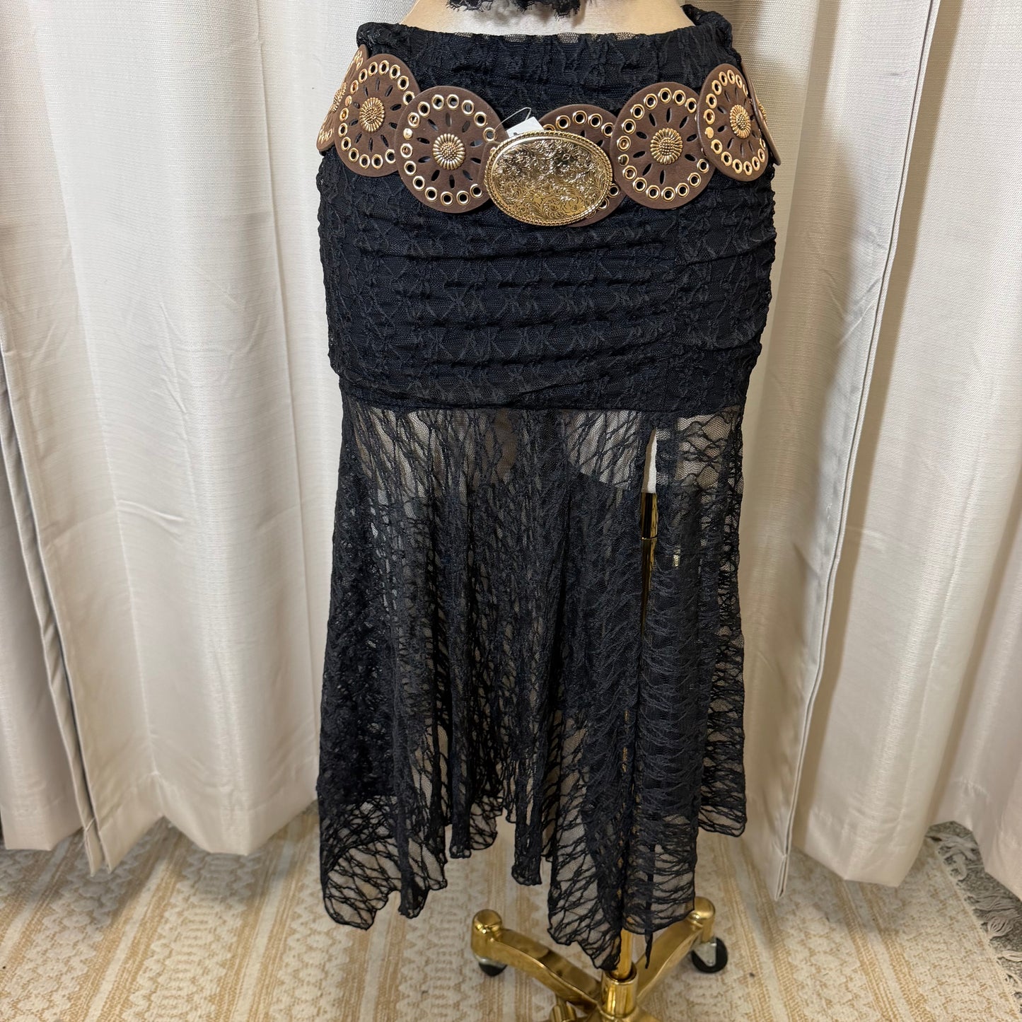 Halter Lace Maxi skirt Set-Black