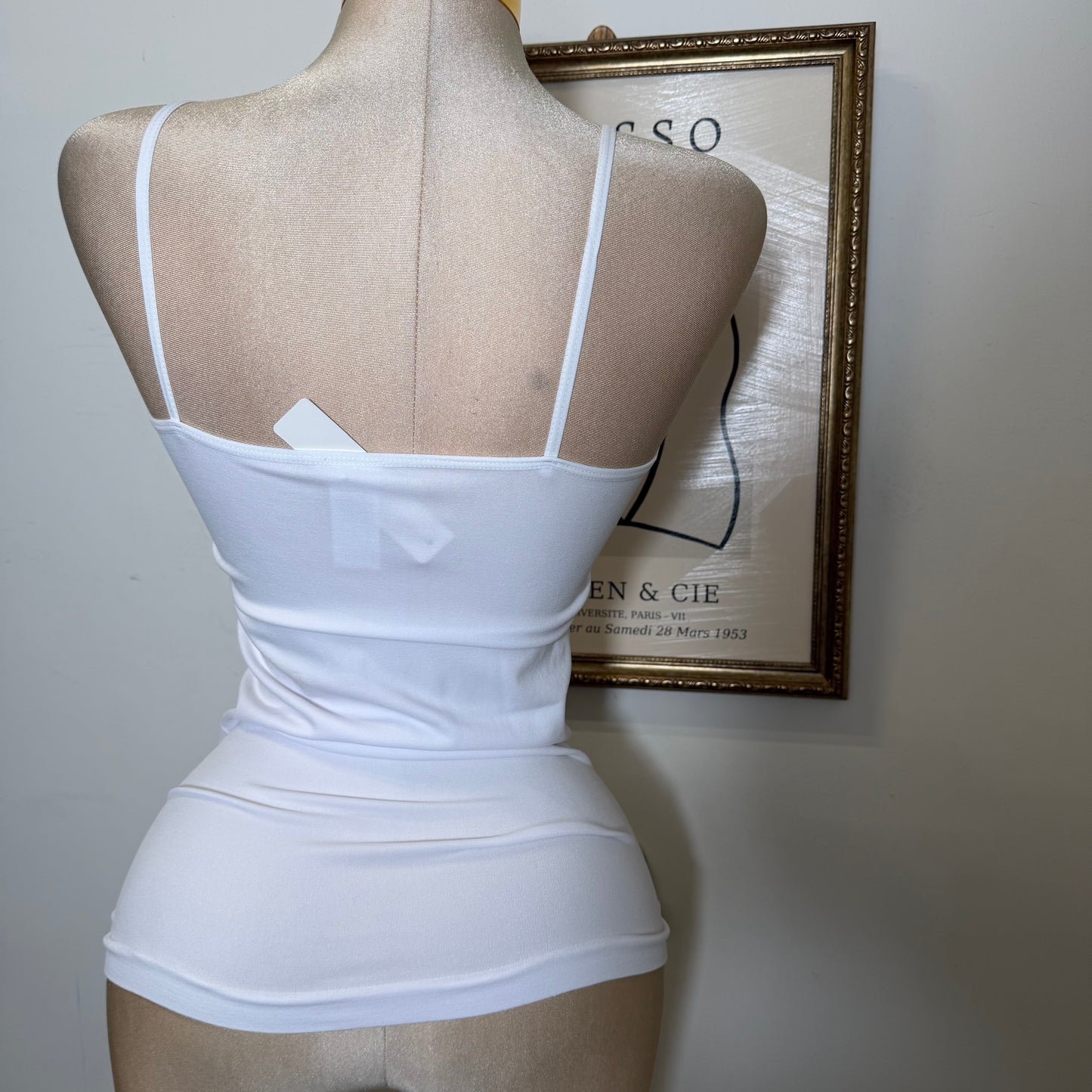 Spaghetti Tank Top-White