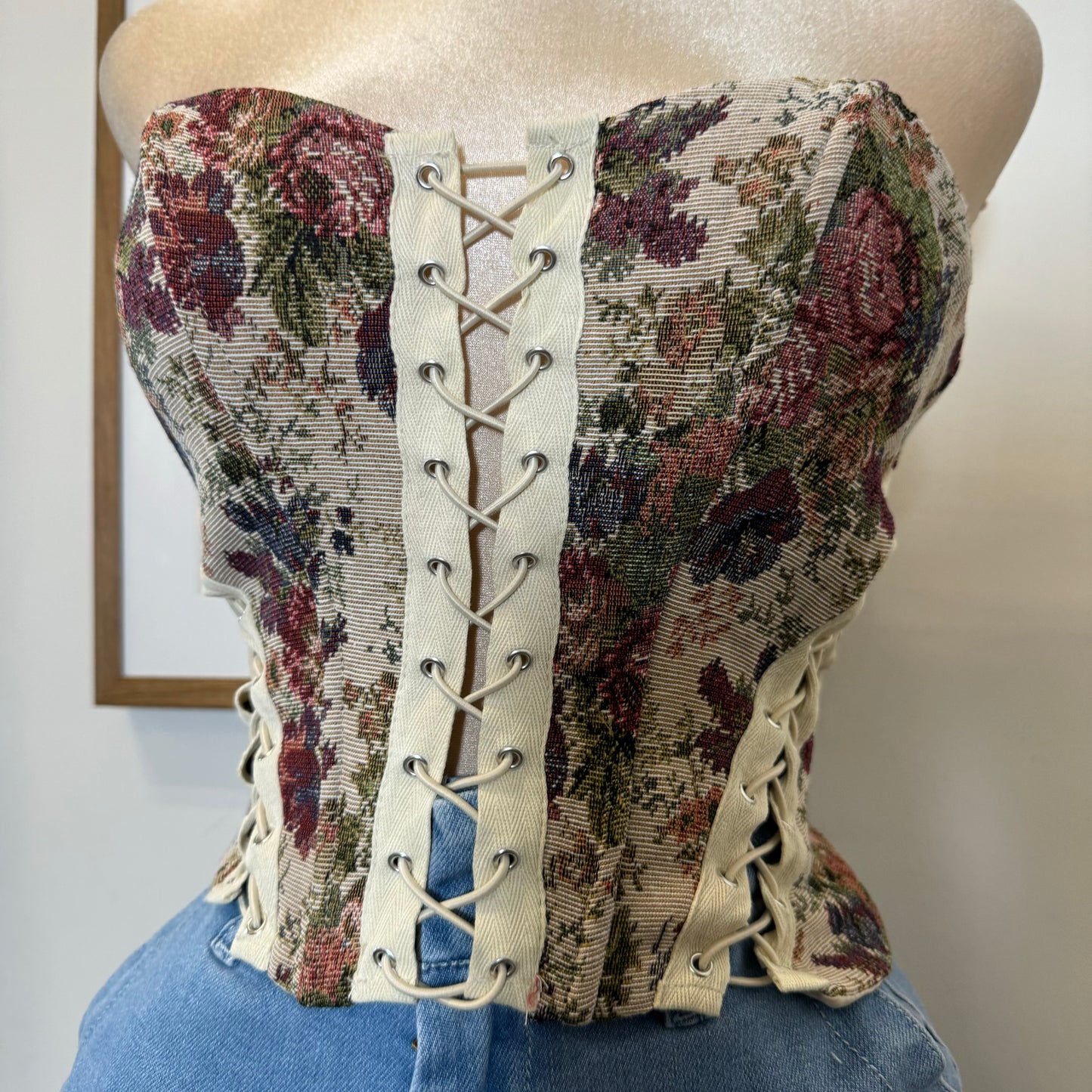 Rose Tie Side Bustier Corset-Multi