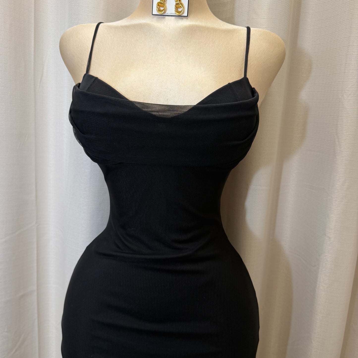 Mismaloya Mesh Dress-Black
