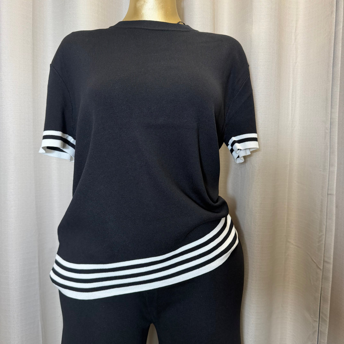 PL-Knit Sweater Top-Black