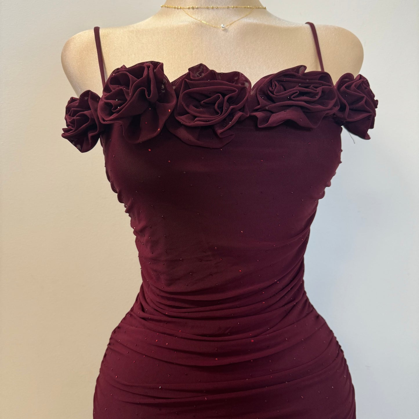 Audrina Dress-Burgundy