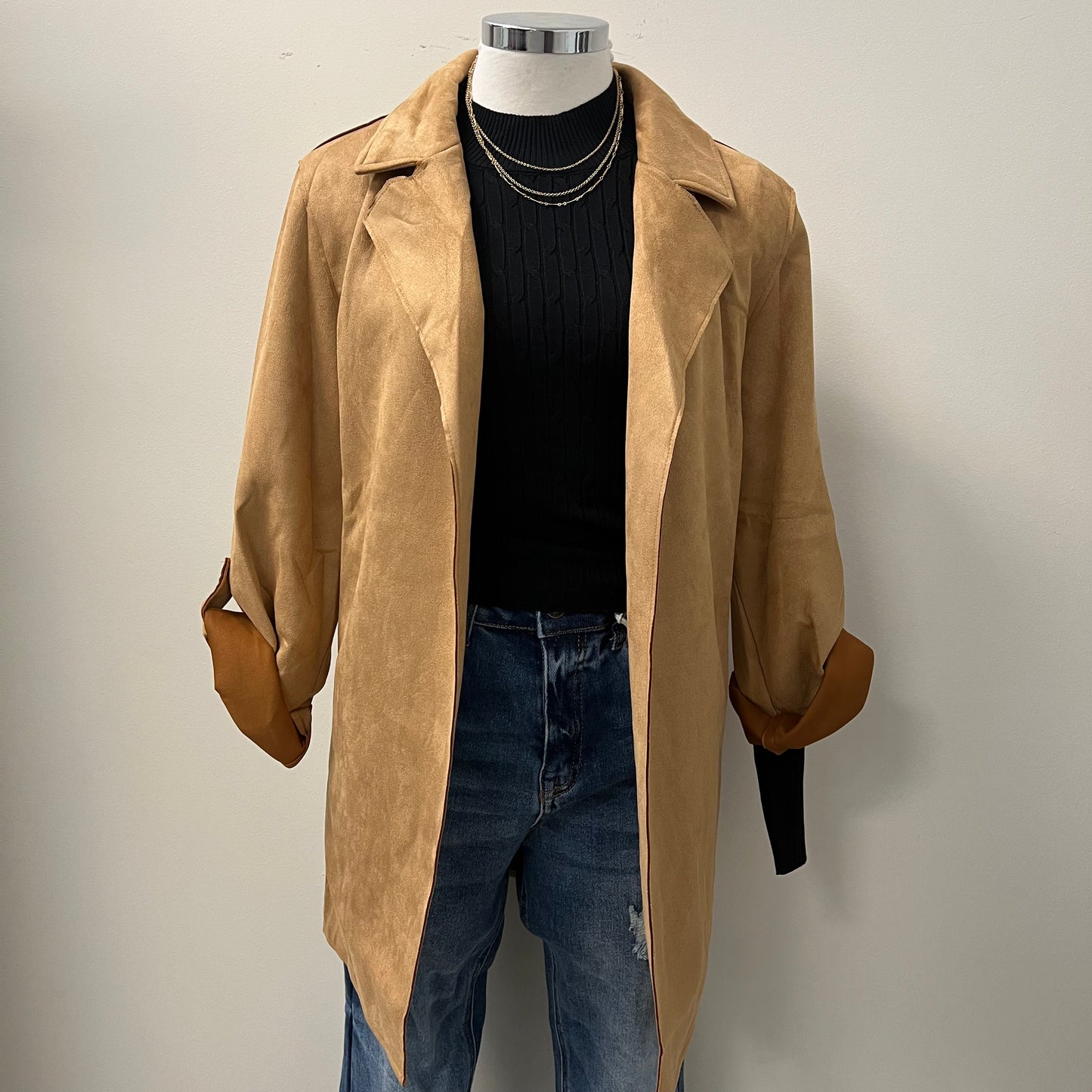 Suede Coat- Camel