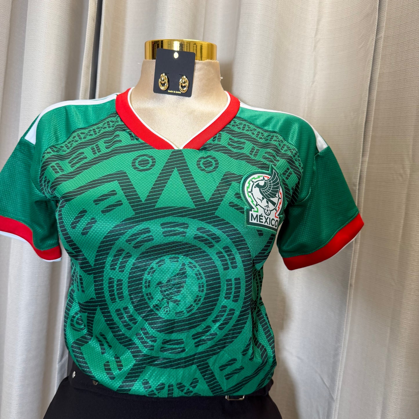 Tu puedes Mexico V neck Jersey women- Green