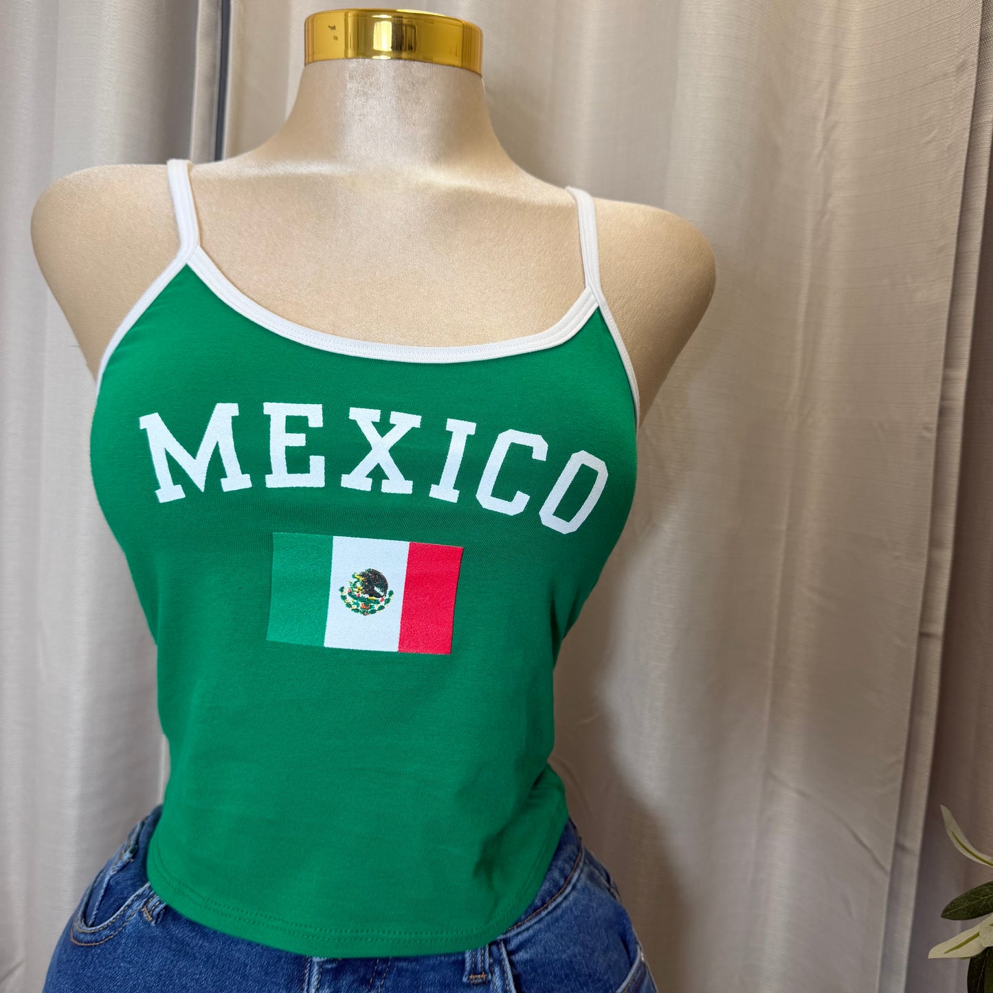 Mexico Spaghetti Top-Green
