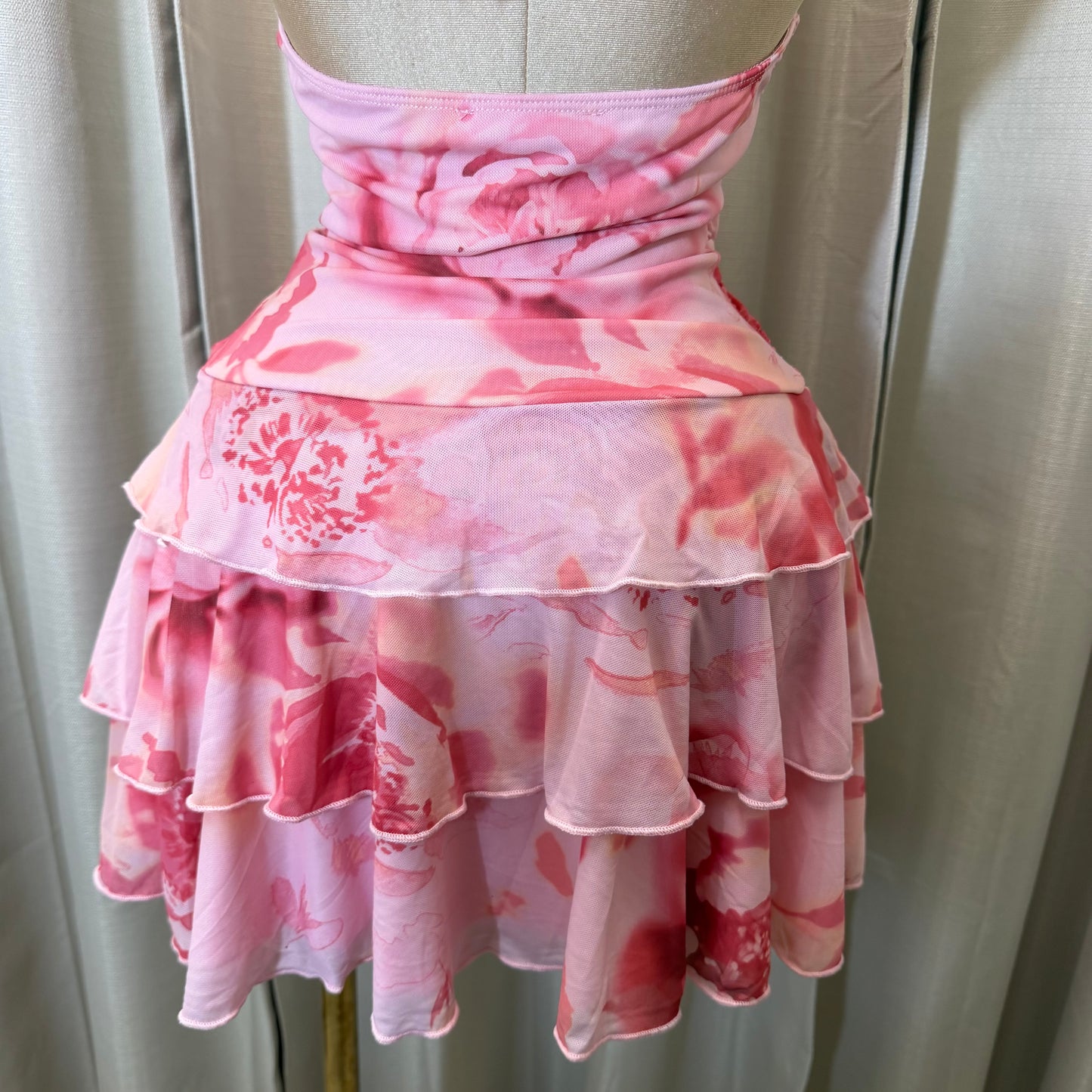 Halter Flare Dress-Pink