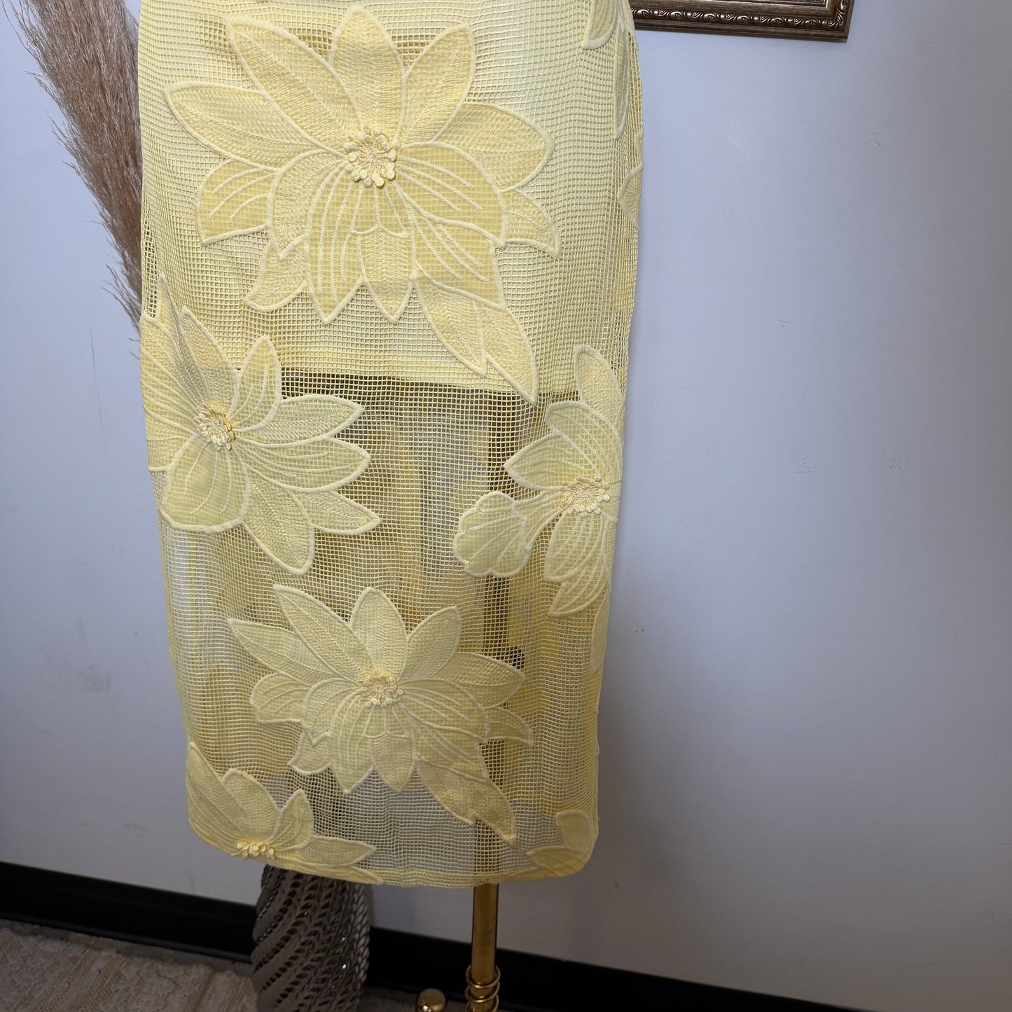 Halter Neck with Lace up back Midi Dress- Yellow