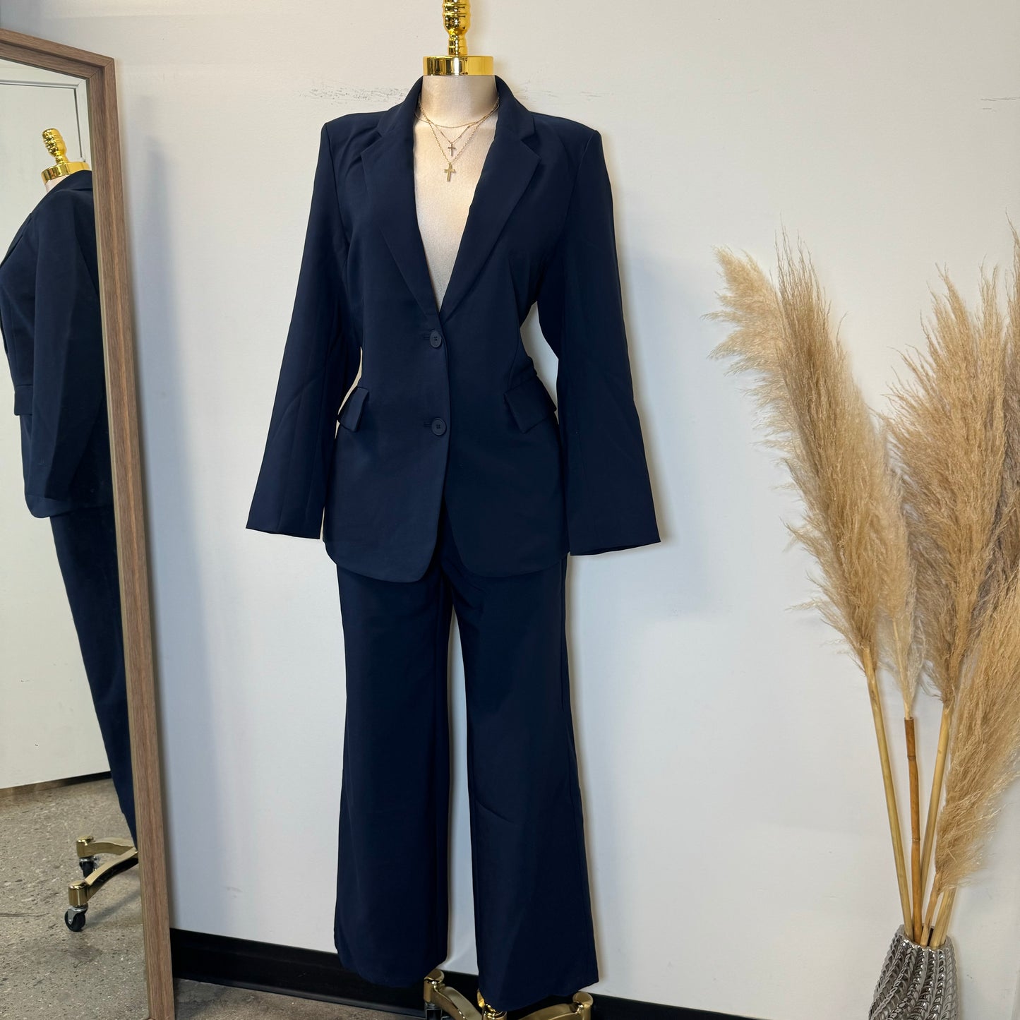 Boss Lady Pant Suit-Navy