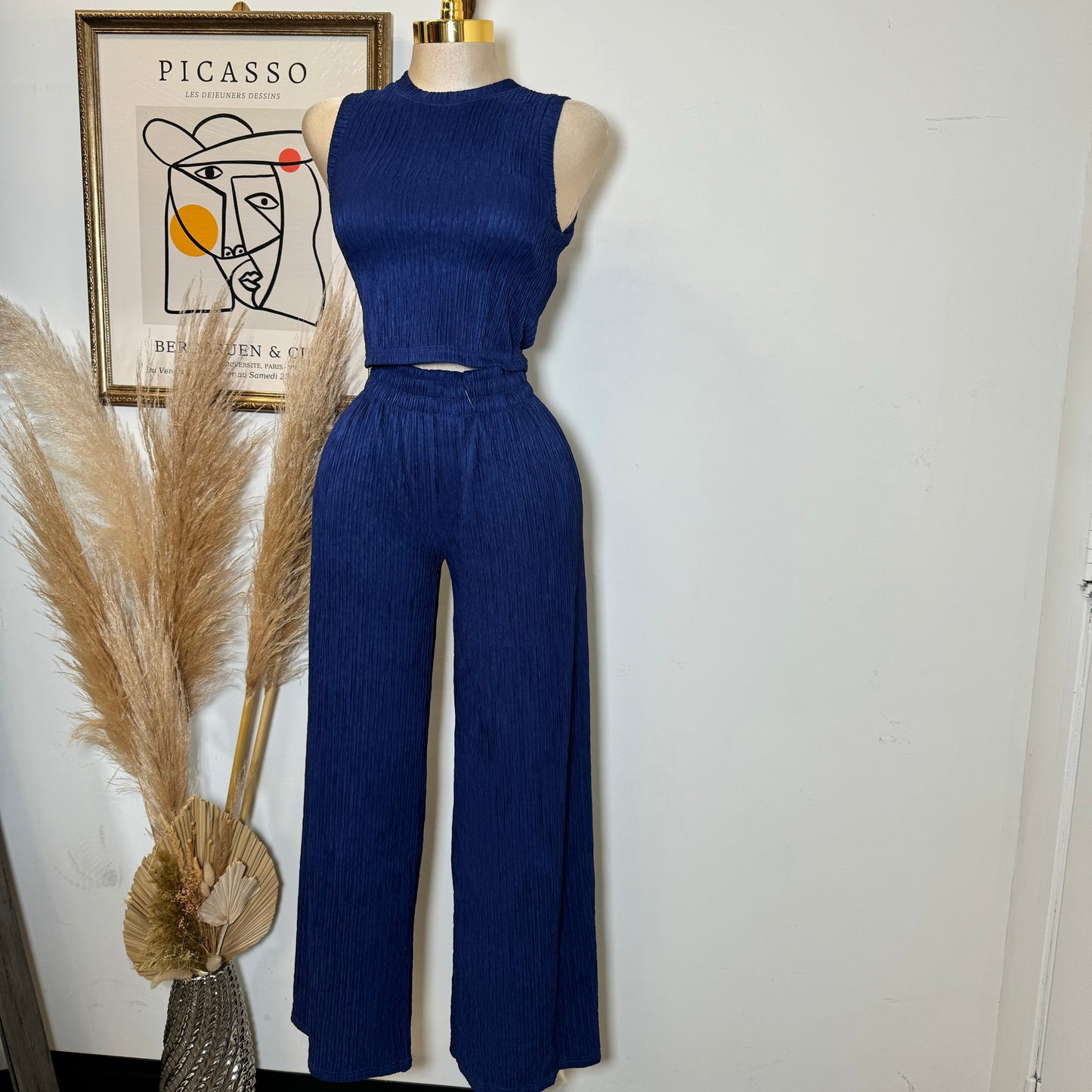 Tamara Two Piece Set-Navy