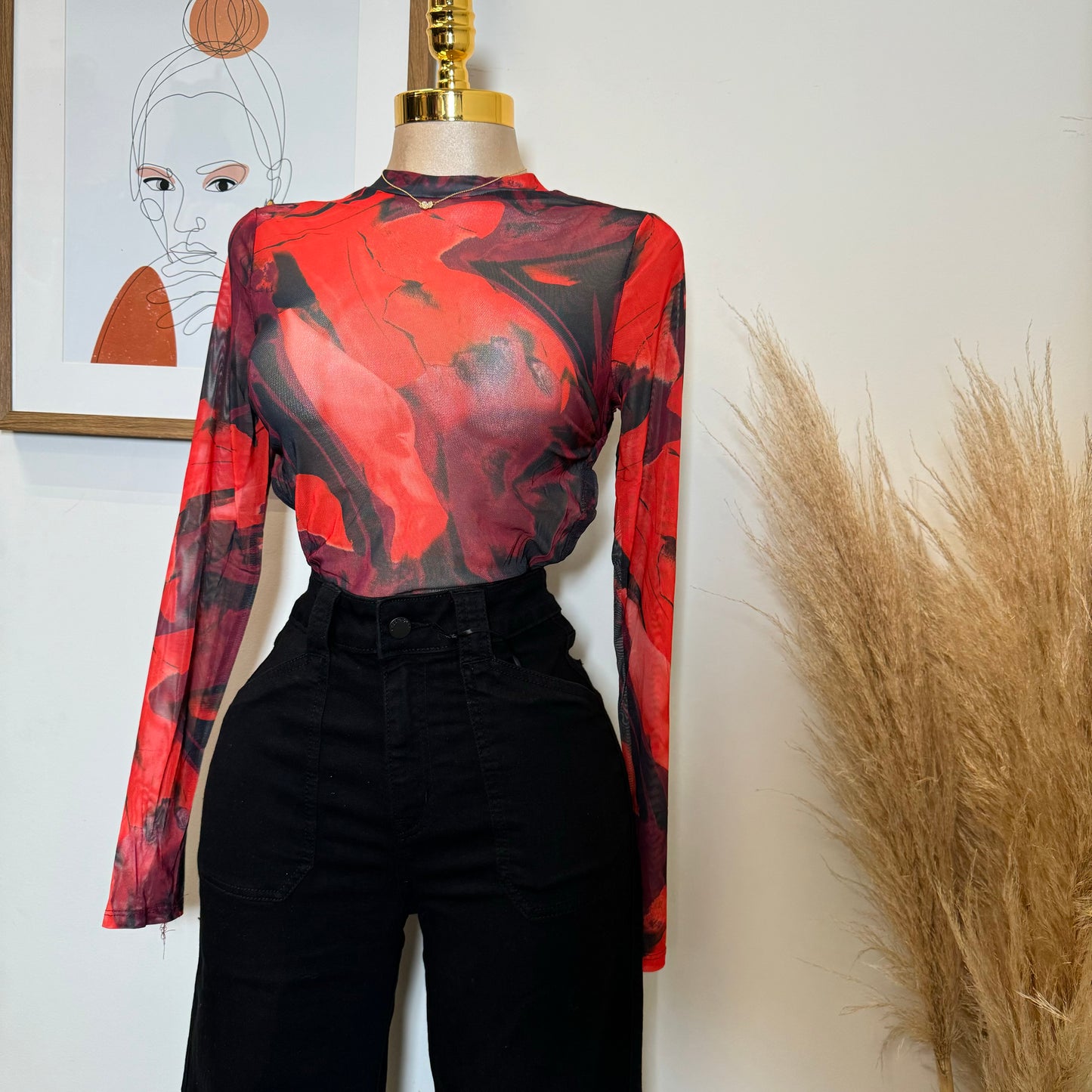 Open Back Bodysuit-Burgundy