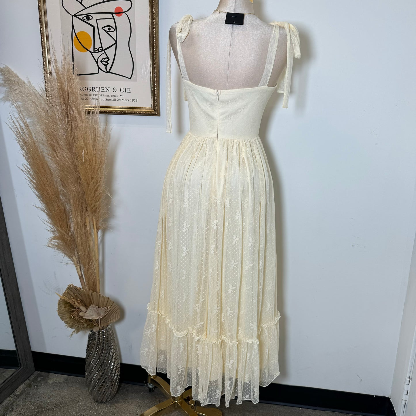 Bow Midi Dress-Ivory