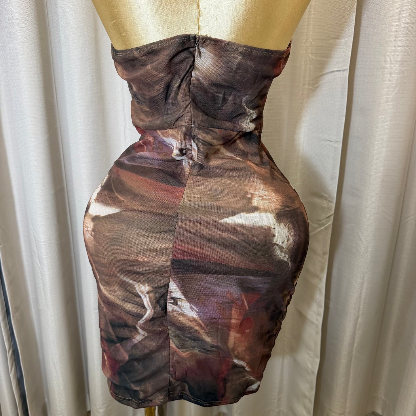 PL-Tube Mini Strapless dress-Multi Color