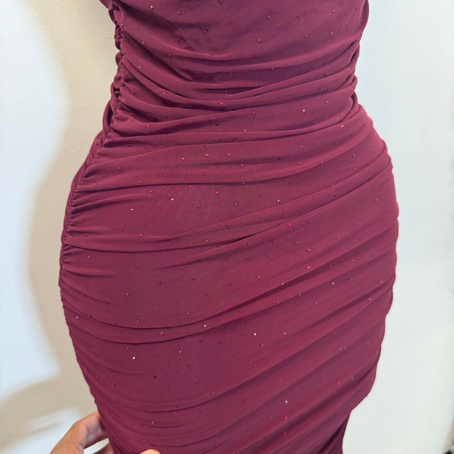 Audrina Dress-Burgundy