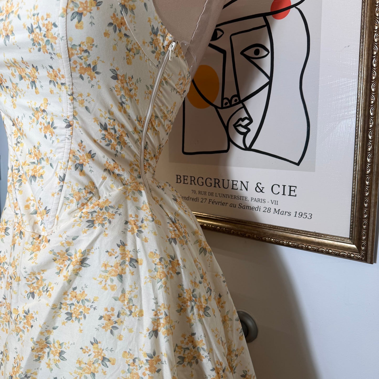 Halter corset Midi Dress-Yellow