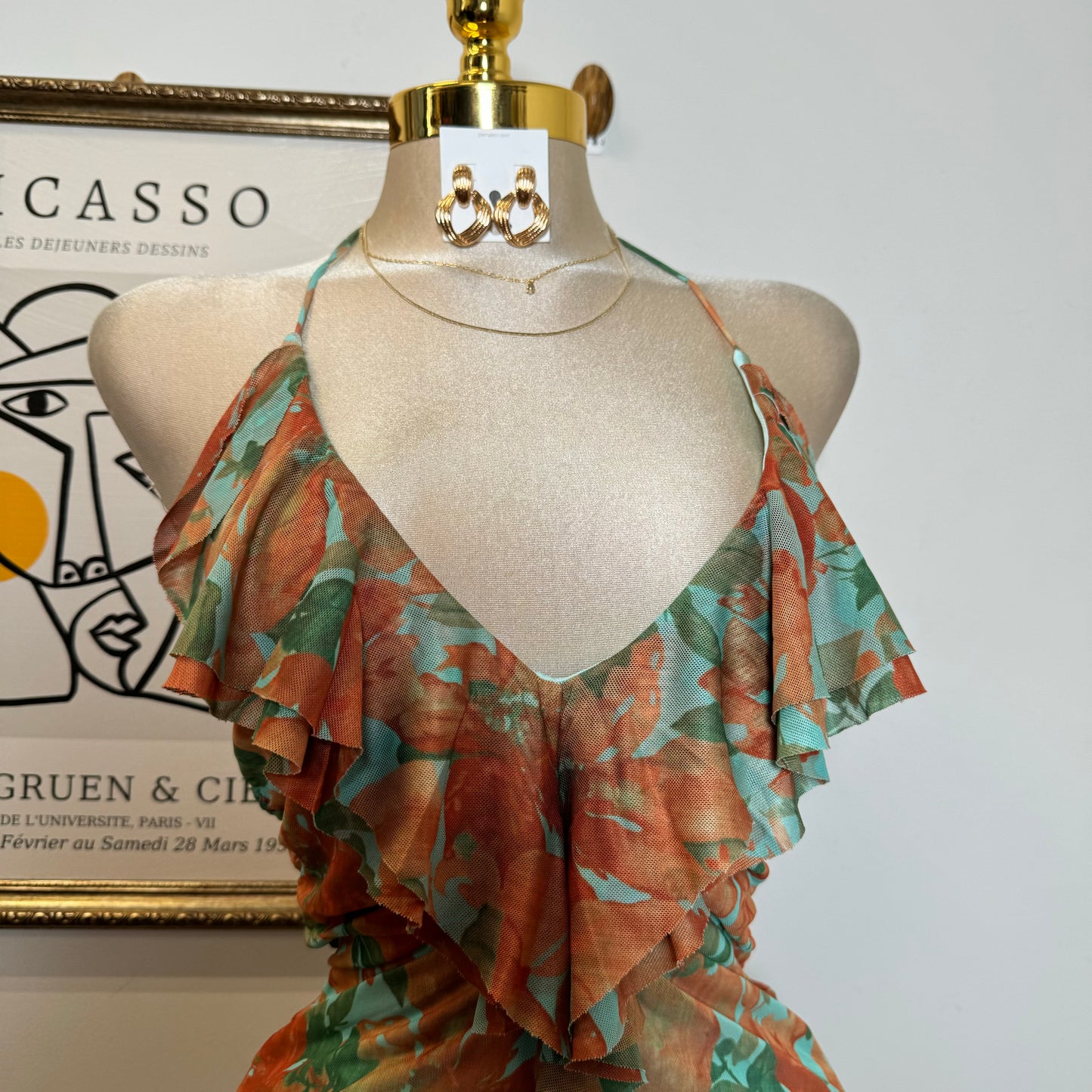 Amy  Halter Dress-Orange