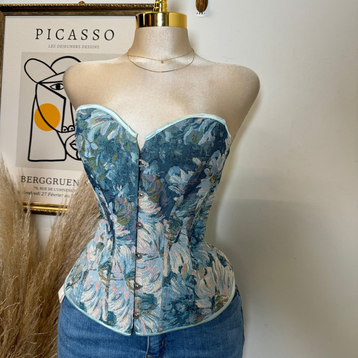 Long Corset Top-Blue