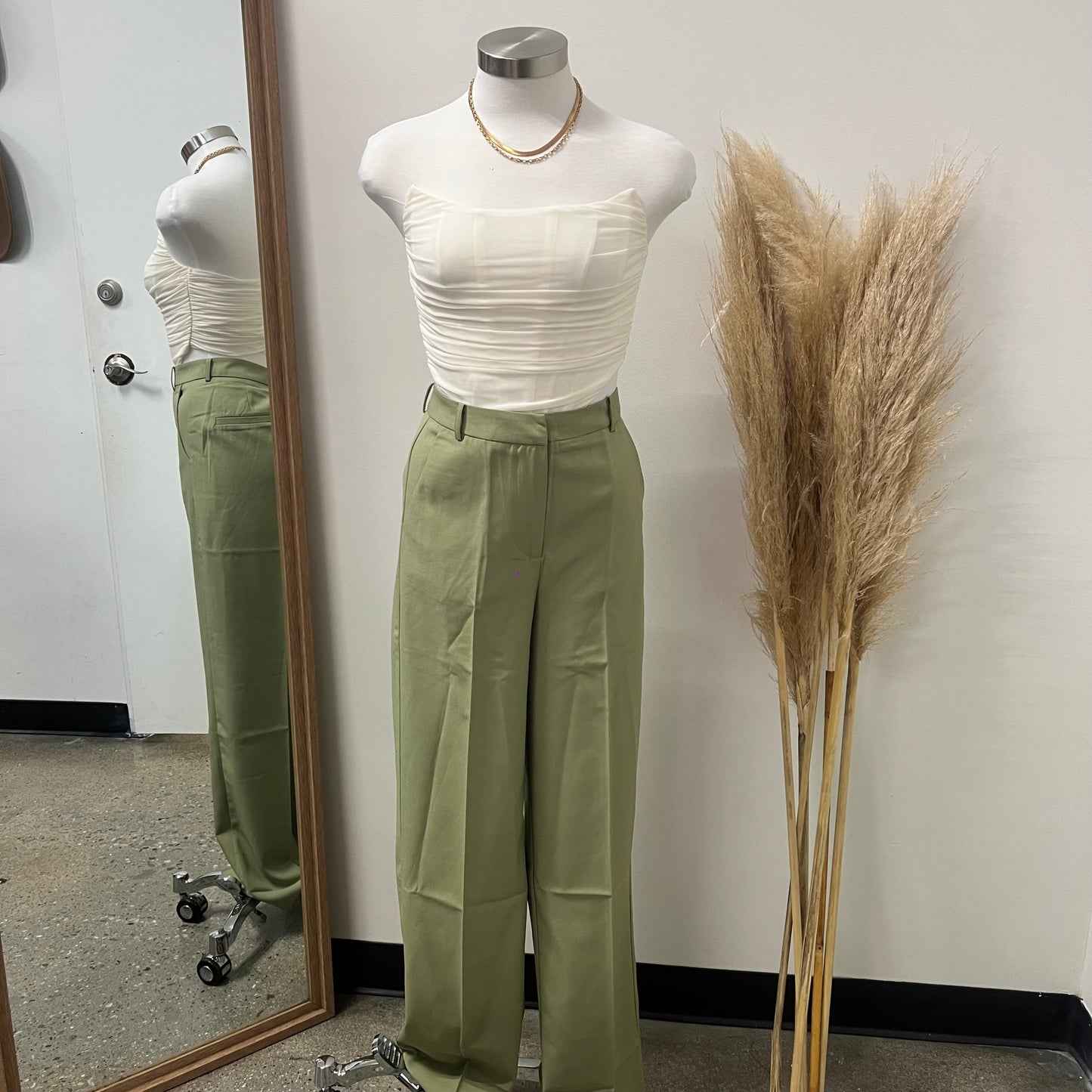 Formal Pants-Sage Green