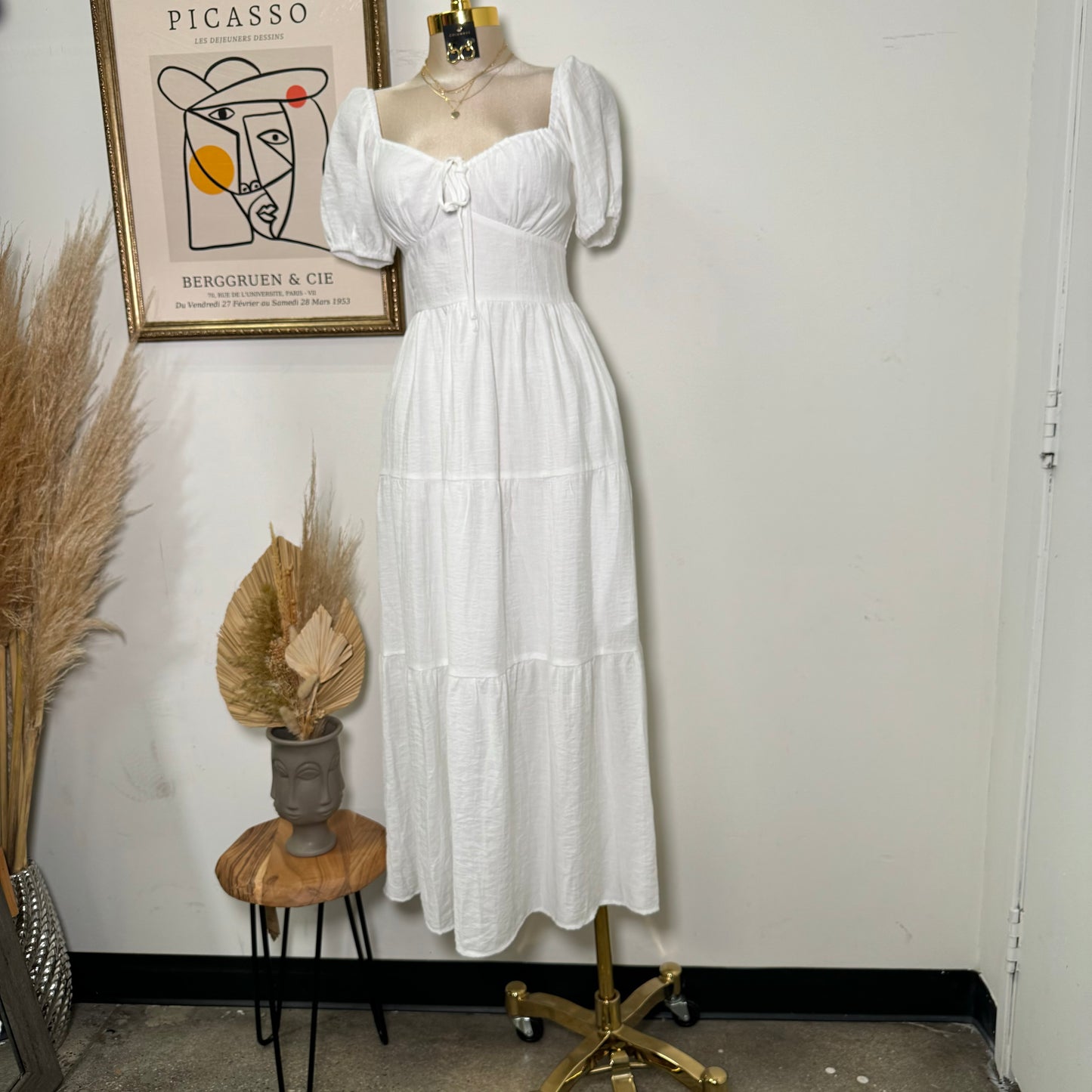 Maxi Corset Dress-White