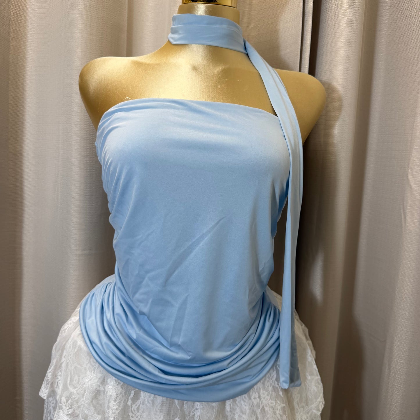 PL-Tube Top with Scarf-Baby Blue
