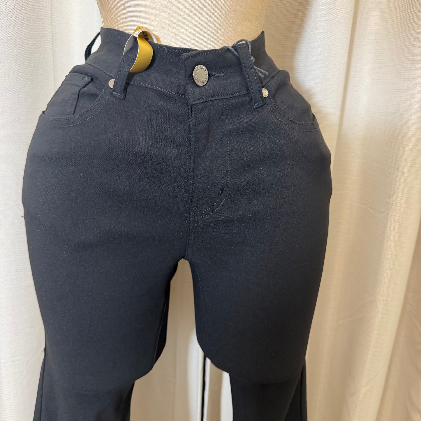 Flare stretchy High waisted pants- Black