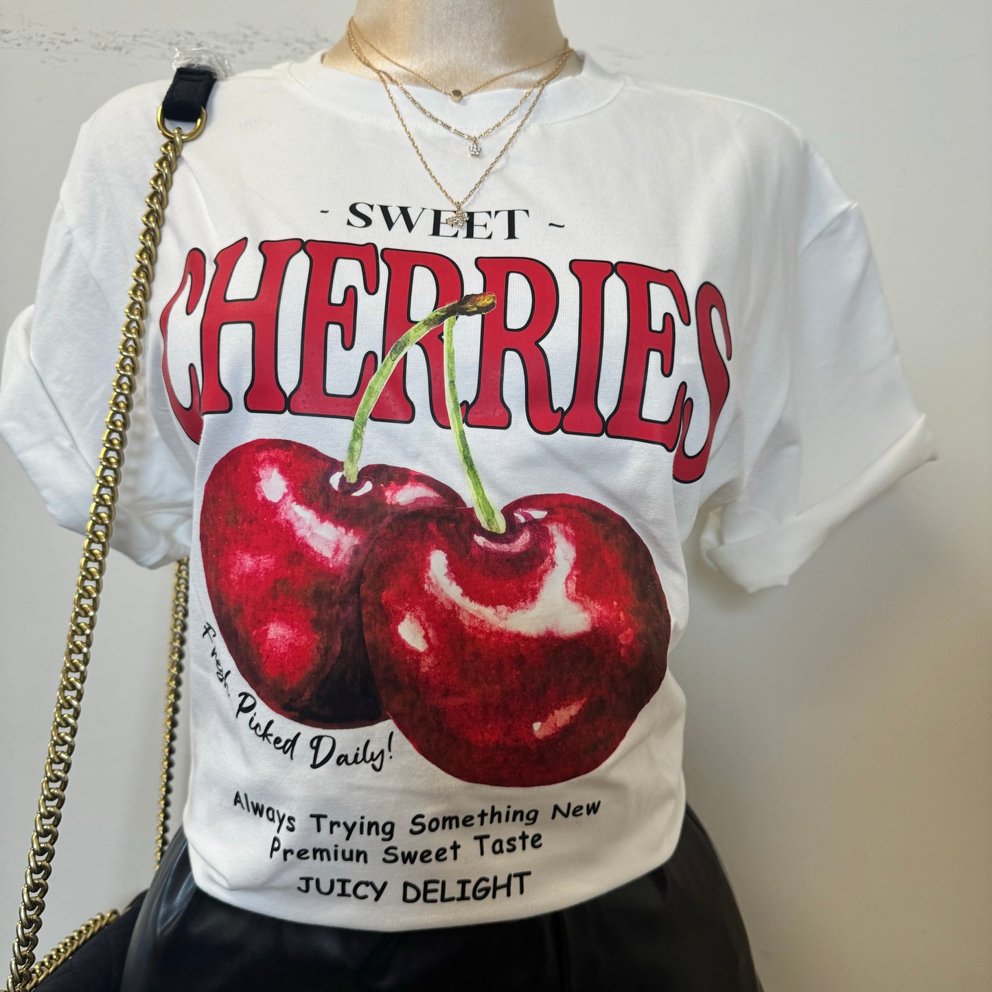 Sweet Cherries Top-White