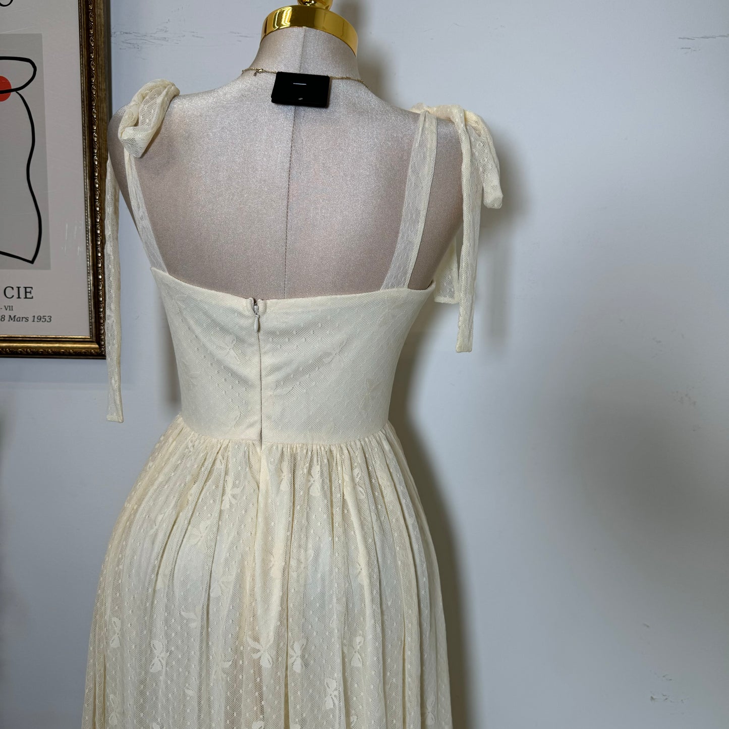 Bow Midi Dress-Ivory