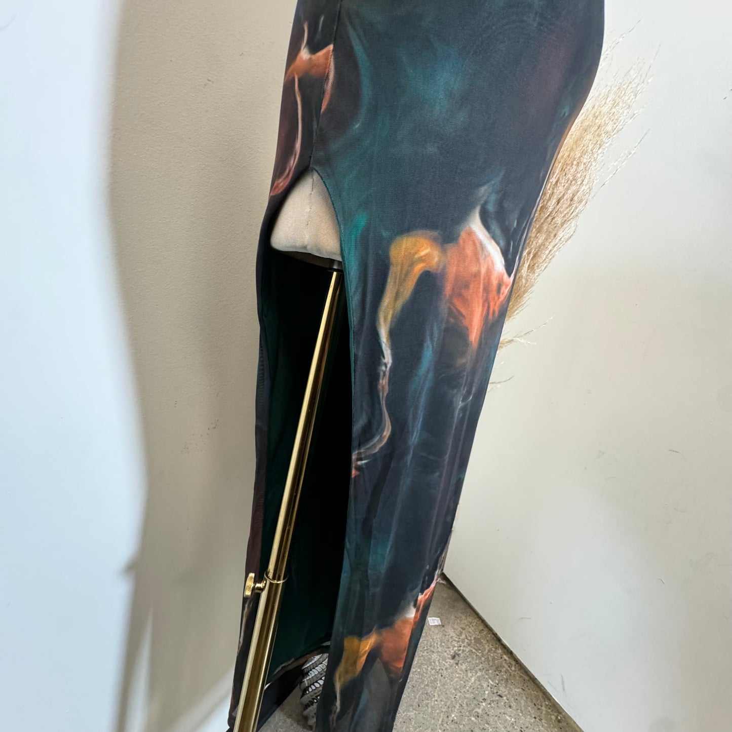 Tube Slit Maxi Dress-Multicolor