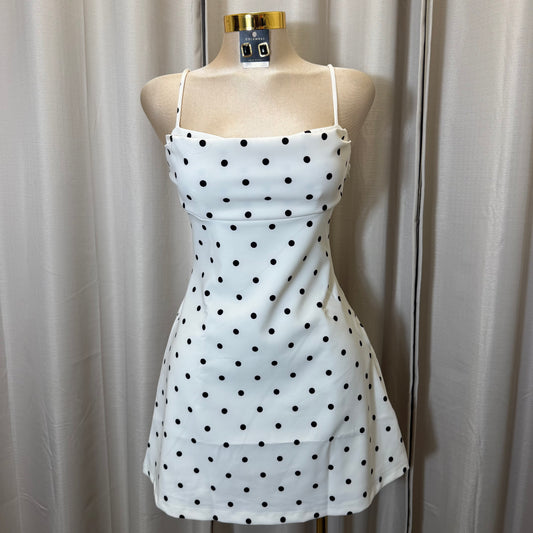Polka Dot Mini Dress-white/Black