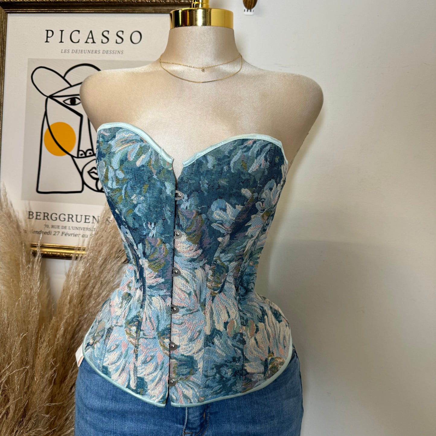Long Corset Top-Blue