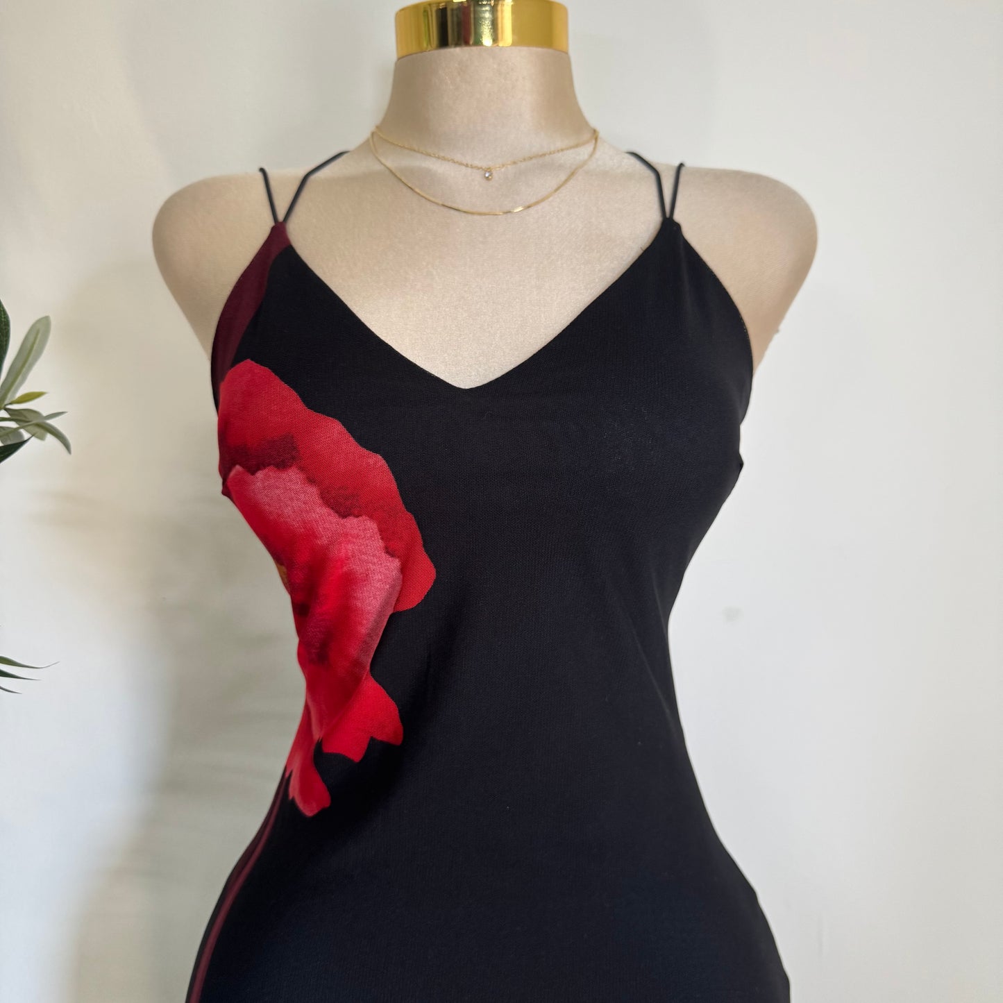 Verano Rosa Maxi Dress-Red/Black
