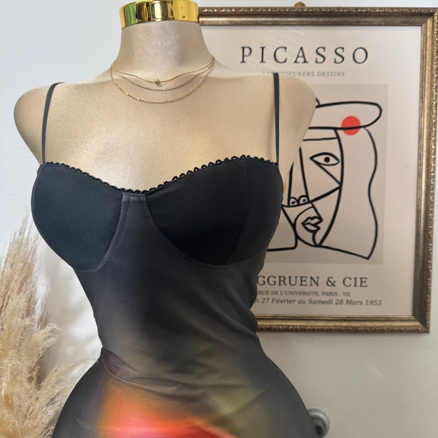 Multicolor Lace Trim Bodycon Midi Dress-Olive