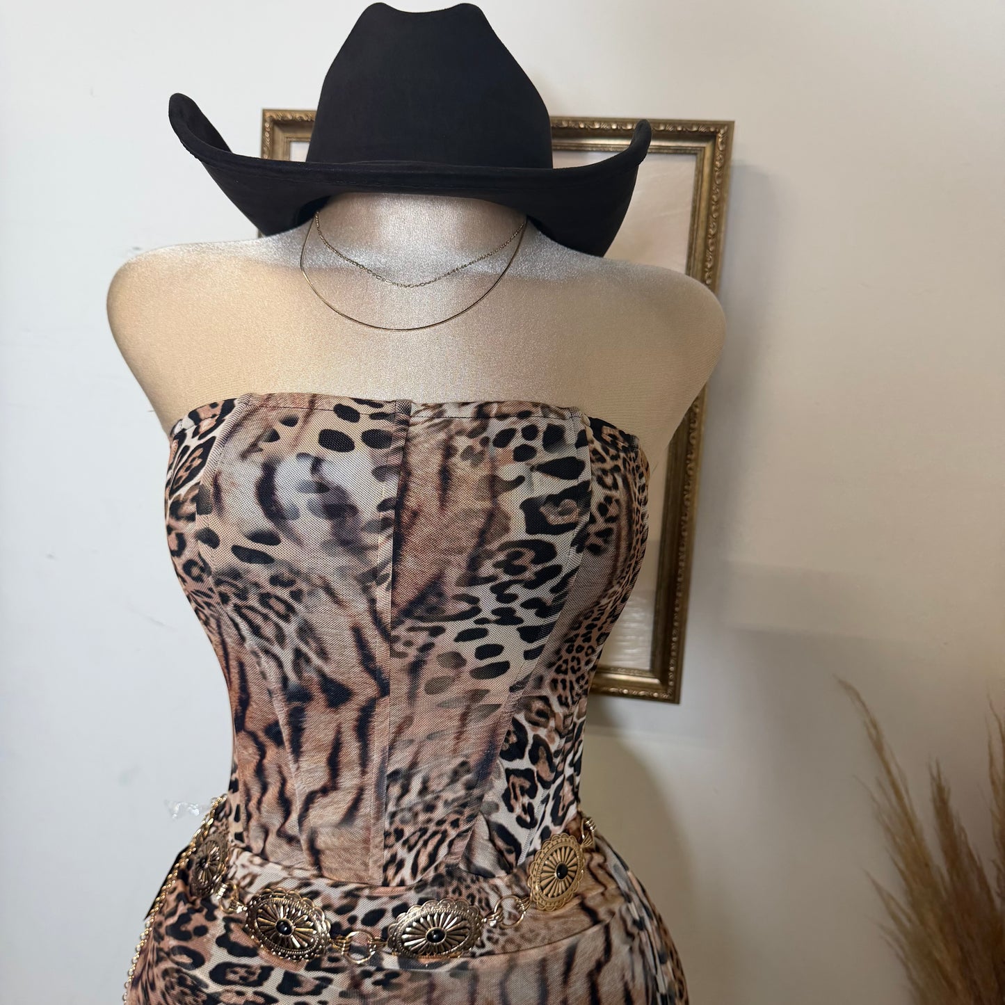 Animal Print Mini Dress-Leopard