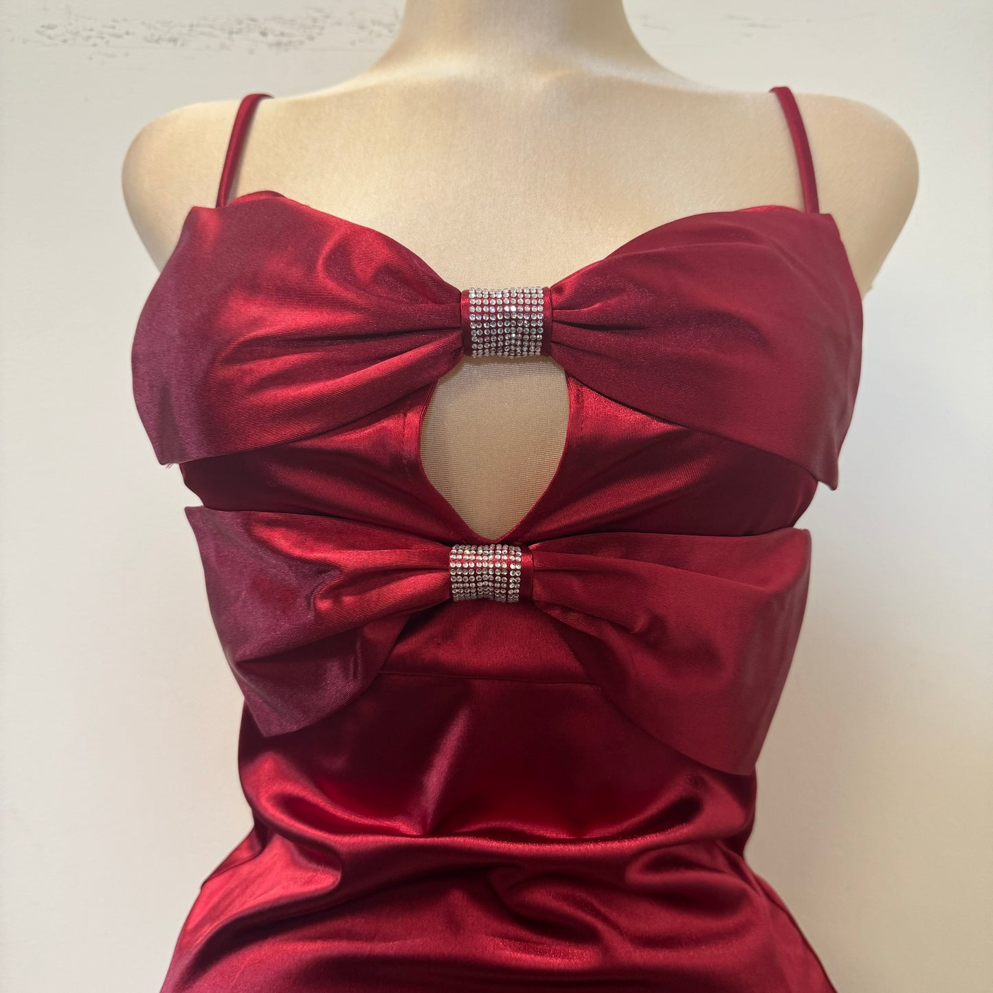 Holiday Satin Dress-Ruby