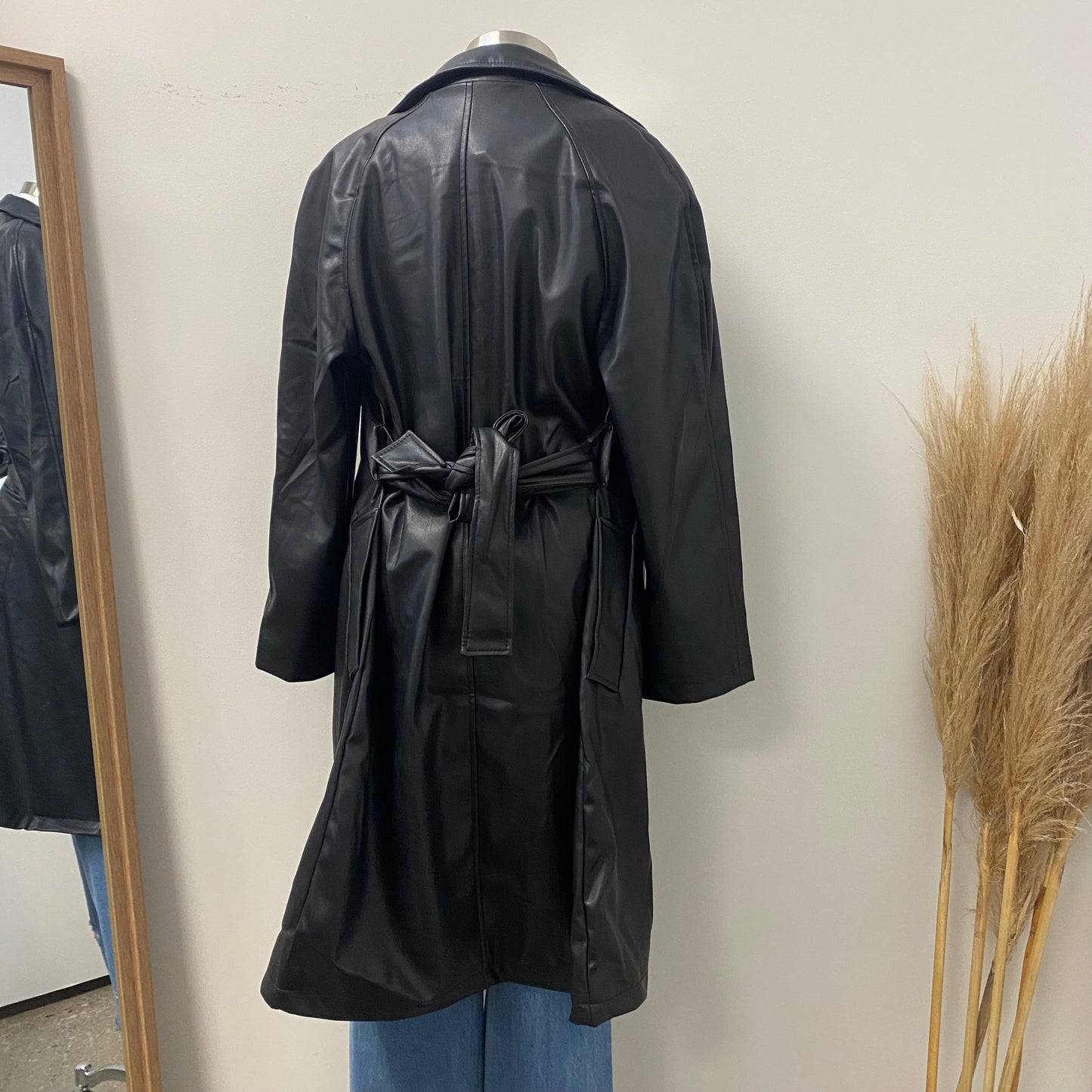 Alta Leather Coat- Black