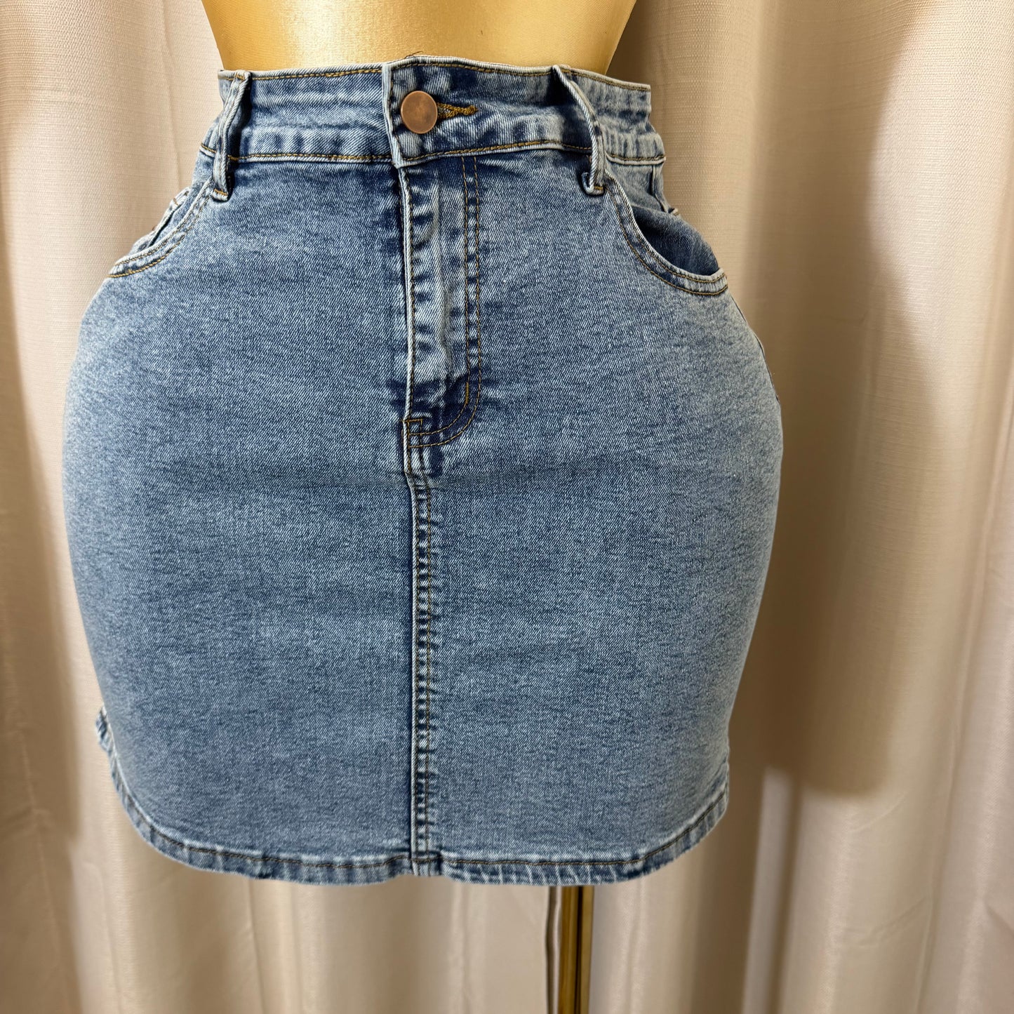 PL-Denim skirt-Blue