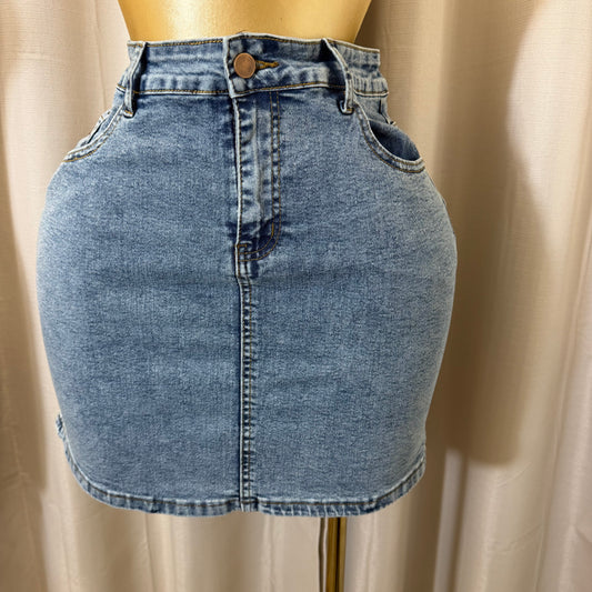 PL-Denim skirt-Blue