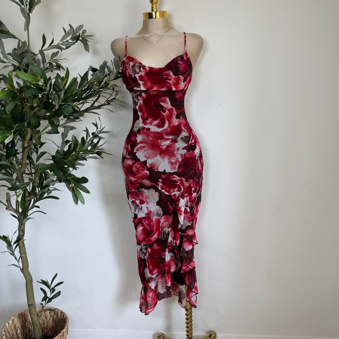 Karil Mesh Dress-Flower Print