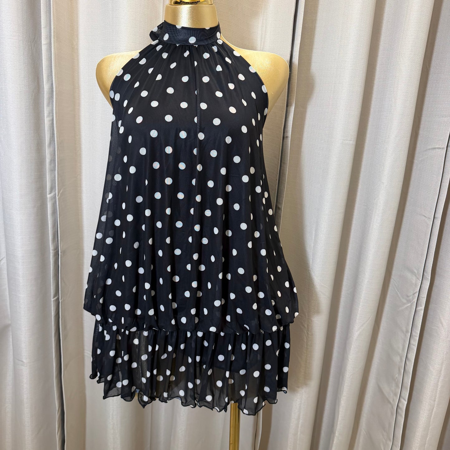 PL-Bubble polka dot dress-black/White