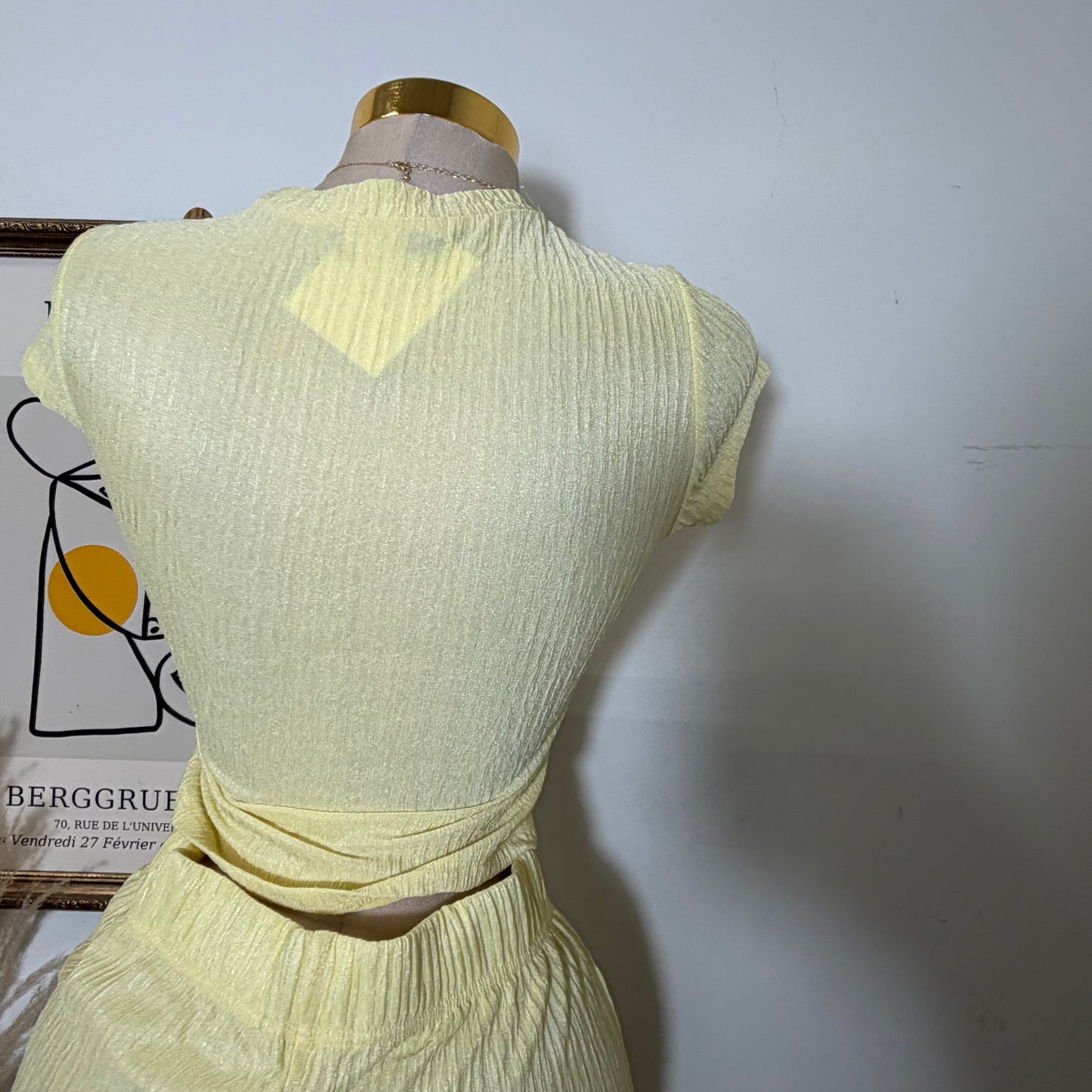 Tamara Short Sleeve Piece Set-Light Yellow