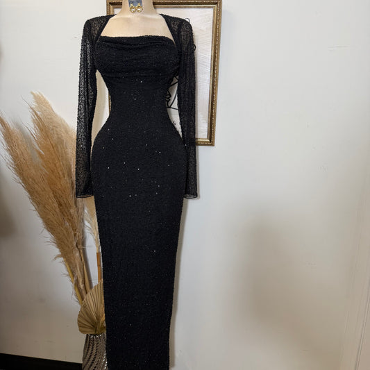 Power Mesh With Beads Bolero-Black Dress Not Included