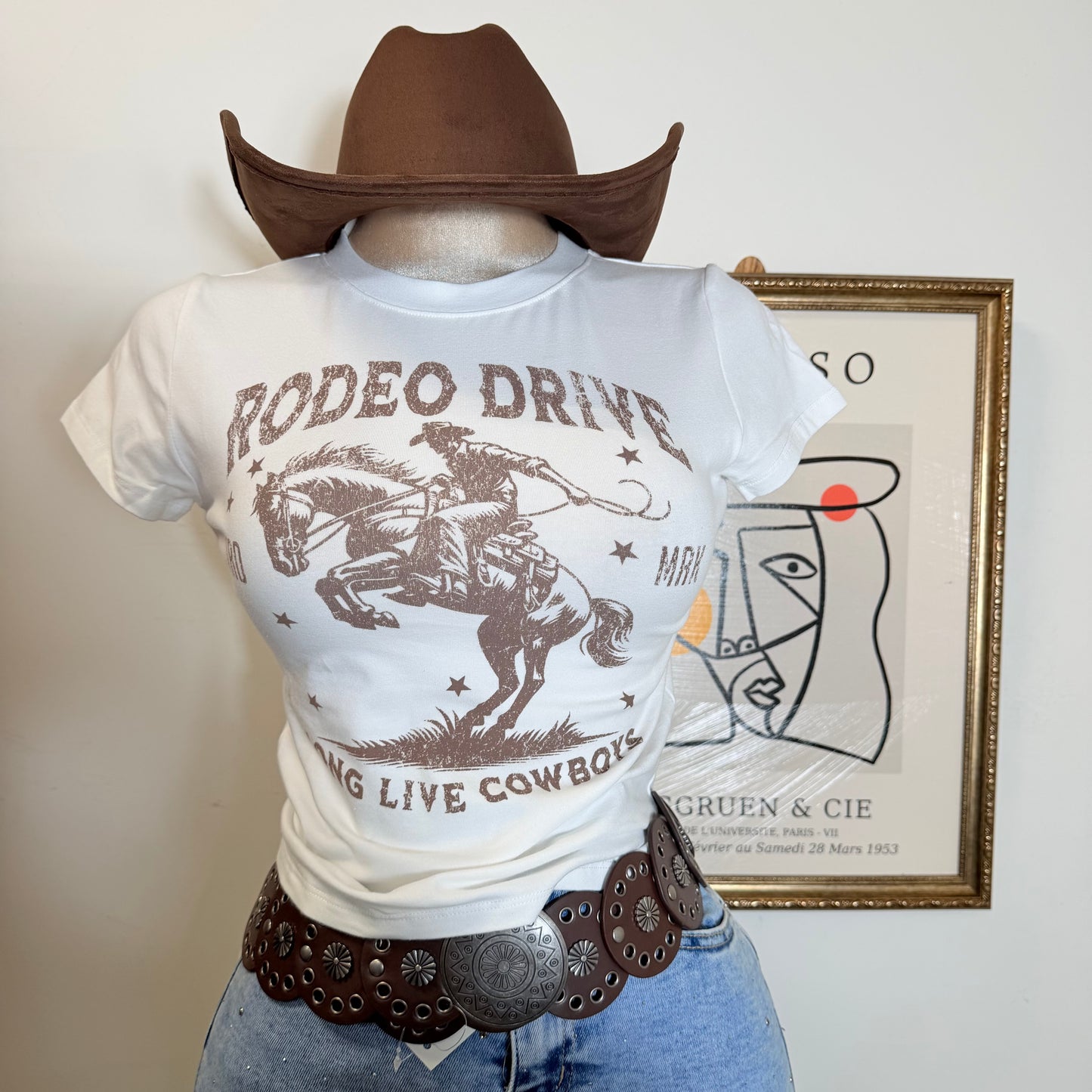 Rodeo Drive Baby Tee-Ivory