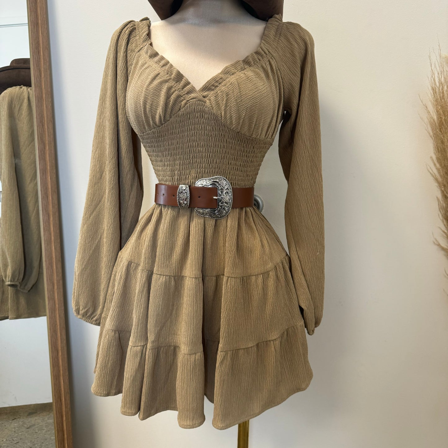 Roxi Corset Dress-Khaki