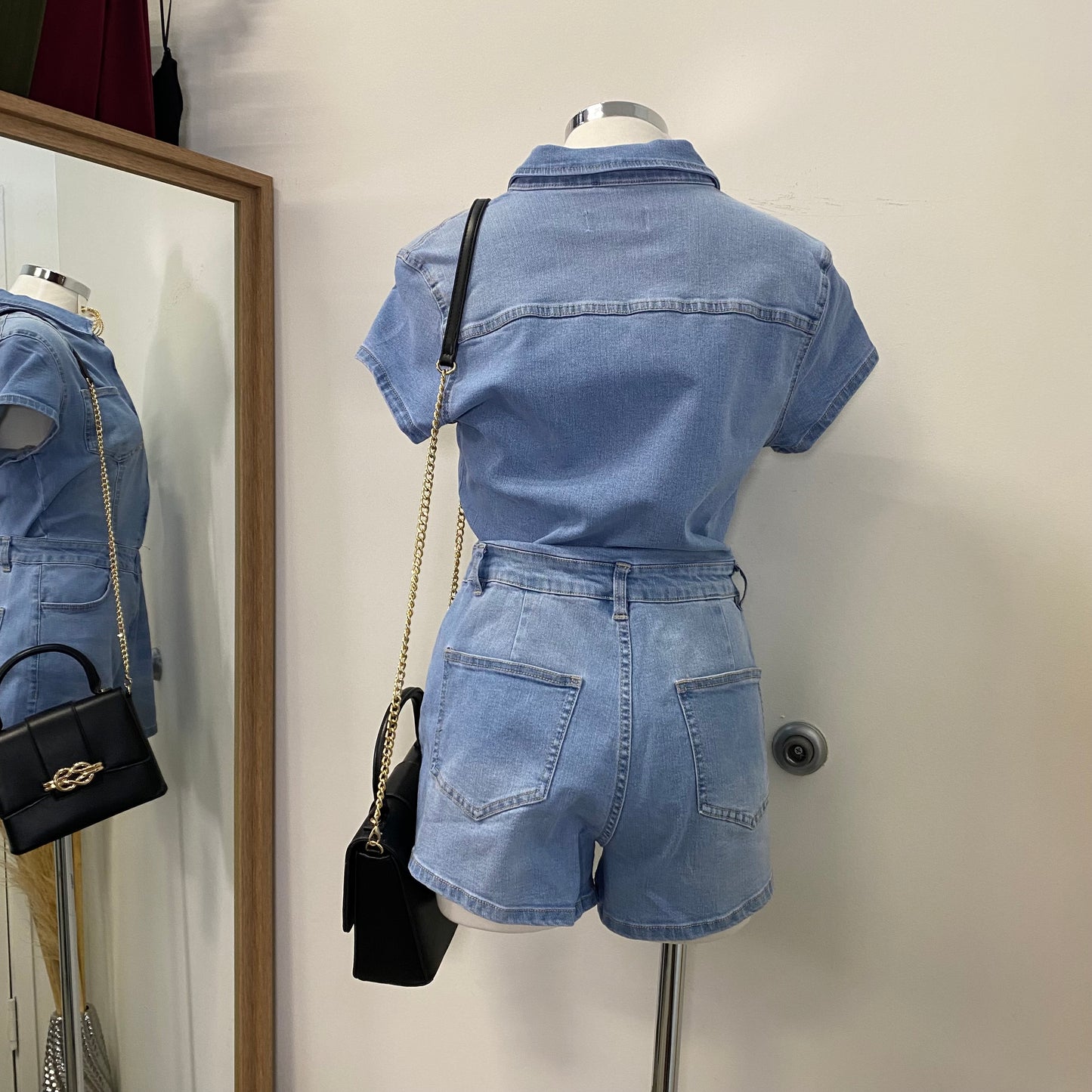 Denim Romper -Light Blue