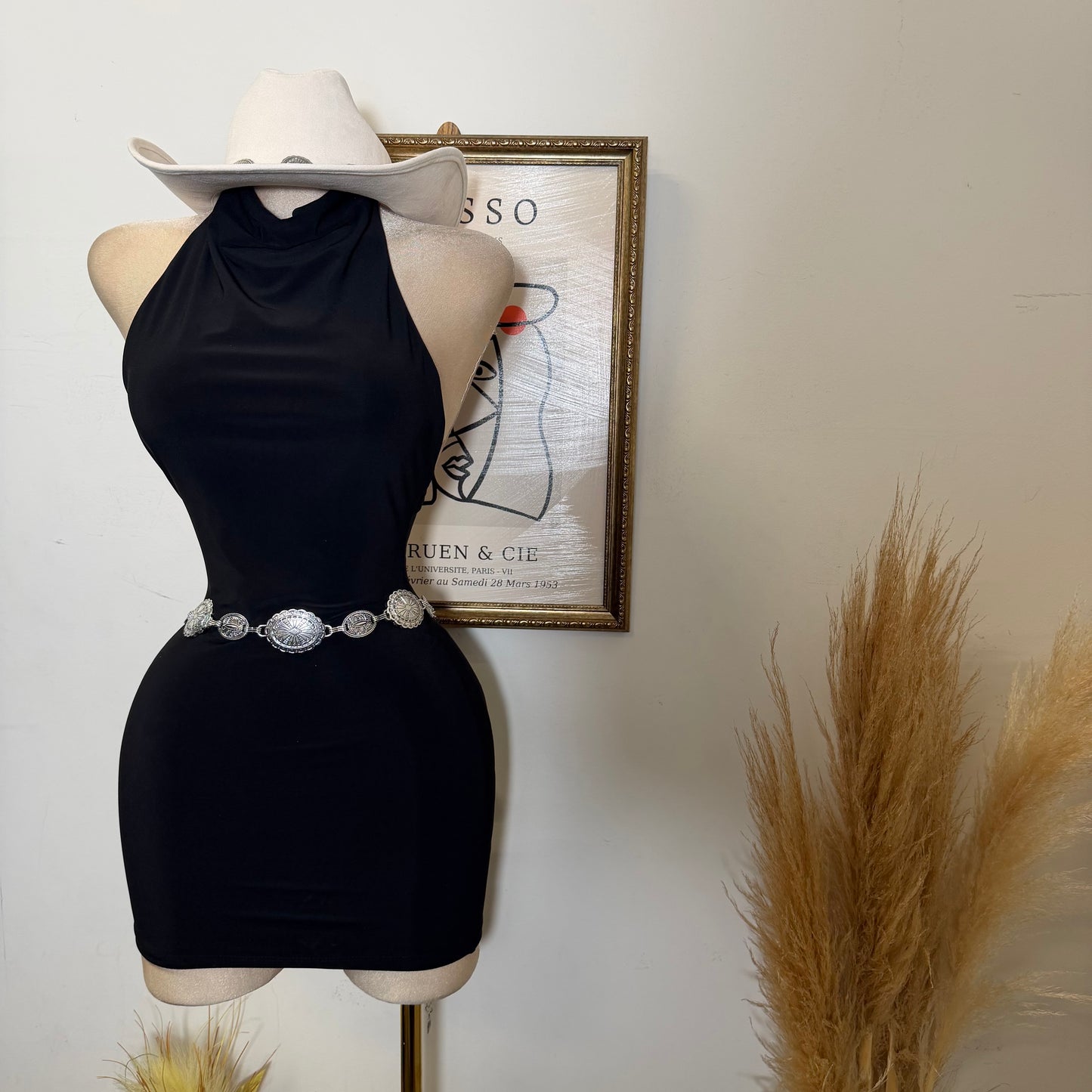 Sleeveless Halter Cowl Neckline Mini Dress-Black