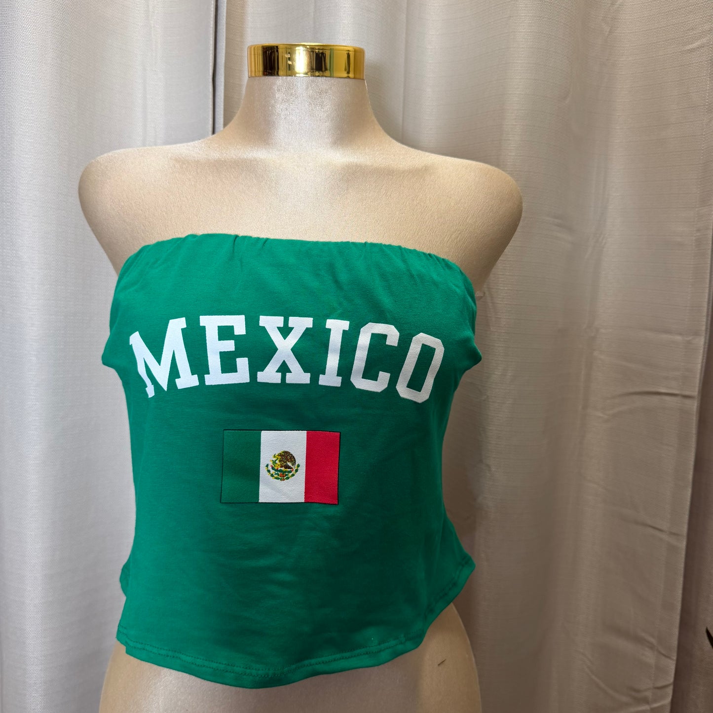 PL-Tube with Mexico Print Top-Green