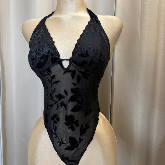 HALTERNECK BODYSUIT-black